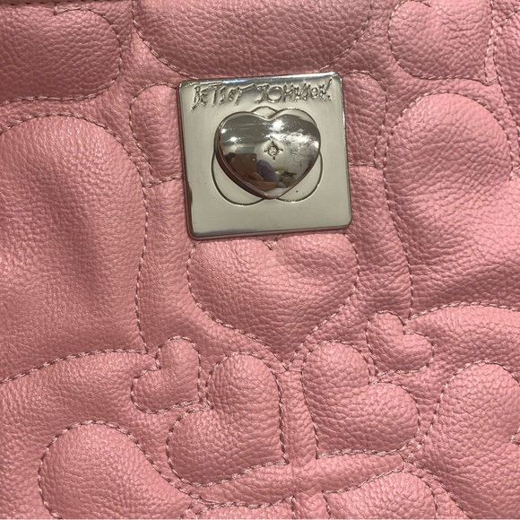 Betsey Johnson Quilted heart Tote in Blush Pink - Picture 2 of 6